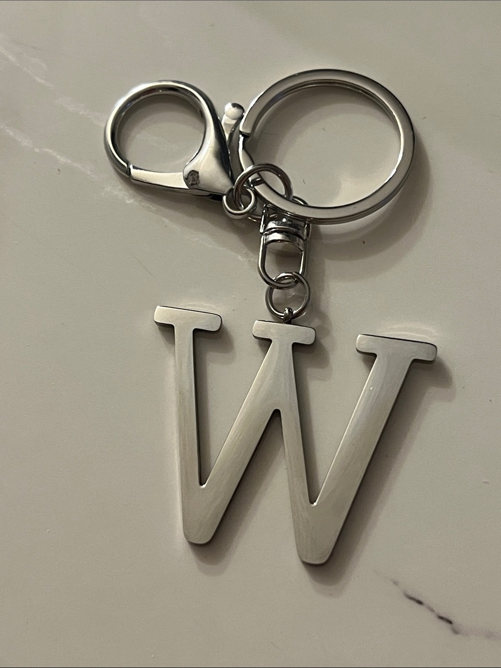 Silver Letters Keychain Charm - Women's Accessories